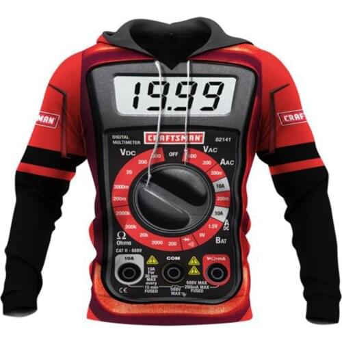 Digital Multimeters 3D Full Printed Jacket Men/Women Harajuku Hoodie Casual Streetwear Sweatshirt Pullover Sudaderas AD0344