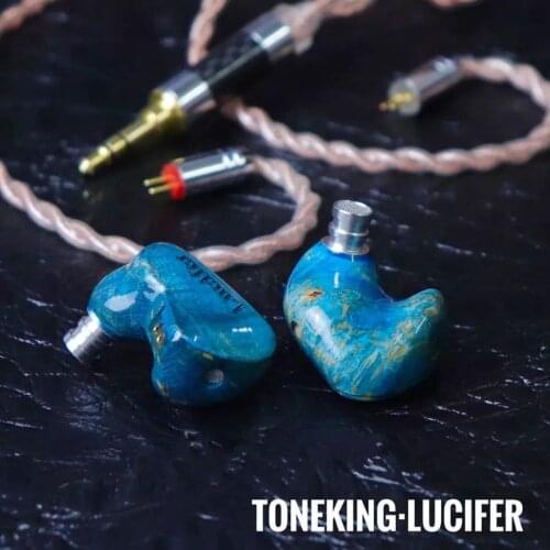 TONEKING LUCIFER 10mm Dynamic In-ear Earphones Fiber Diaphragm Hifi Music Monitor Solid Wood Headset