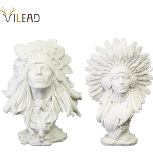 VILEAD 30cm Sandstone Indian Woman Figurines Vintage Home Decor Indian Statuettes Christmas Decorations for Home Office