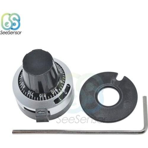 WXD3-13 3590S 6.35mm Precision Scale Knob Potentiometer Knob Lockable Hat