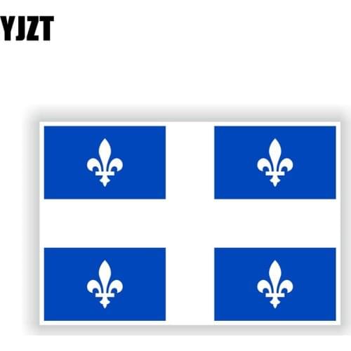YJZT 14.1CM*9.4CM Creative Quebec Flag Canada Reflective Window Car Sticker Decal 6-1969