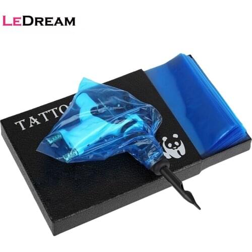 200pcs/bag Disposable Hygiene Tattoo Clip Cord Bag Plastic Blue Tattoo Machine Clip Cord Sleeve Cover Motor Bag Size 12x10.5CM
