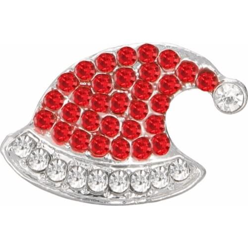 21*13mm Christmas rhinestone santa hat button for DIY crafts invitation girl hair 10PCS/lot(BTN-5393)