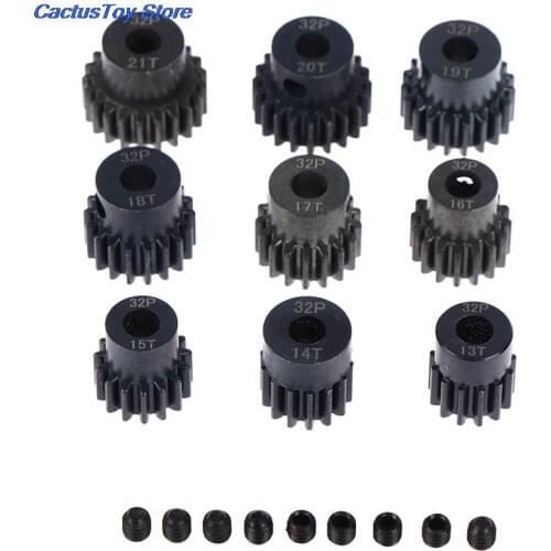 32P M0.8 5mm Black Steel Metal Pinion Motor Gear For 1/10 Rc Model Car