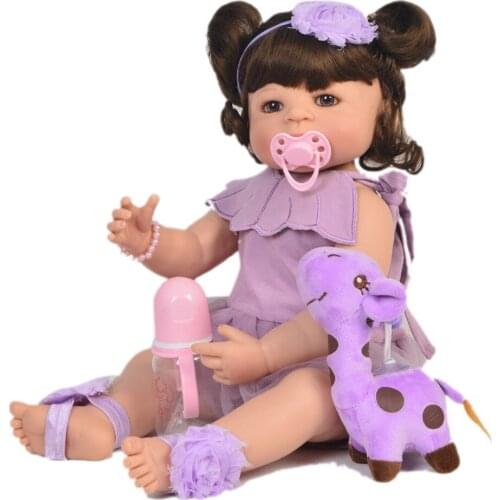 55cm Full Silicone Body Reborn Baby Doll Toy For Girl Vinyl Newborn Princess Babies Bebe Bathe Accompanying Toy Birthday Gift