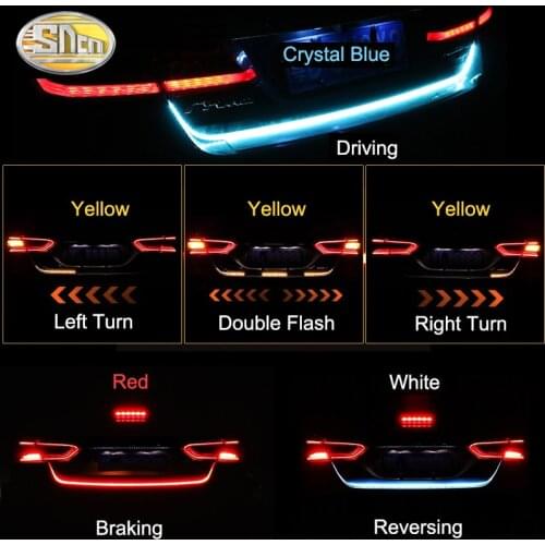 SNCN Car LED Strip Lighting Rear Trunk Tail Light Dynamic Streamer Brake Turn Signal Reverse Leds Warning Light Signal Lamp