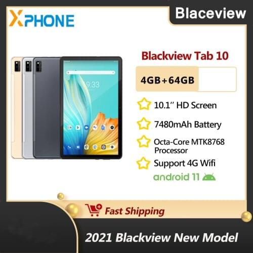 Blackview Tab 10 10.1'' 4GB 64GB Android 11 MTK8768 Octa Core Support WiFi TF Card 4G Network