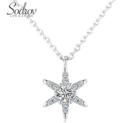 Sodrov Jewelry Tales Chain Pendant Necklaces 925 Sterling Silver Star For Women Link Fine Party