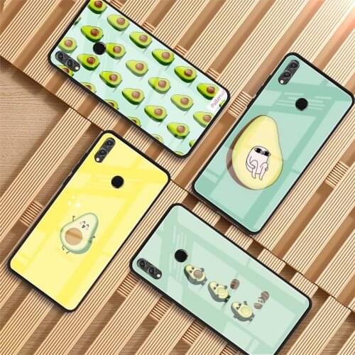 Avocado aesthetic cute fashion pattern Tempered Glass Phone Case For Huawei P20 P30 lite P20 P30 PRO MATE 20 PRO MATE 20 lite