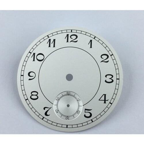 38.9mm white sterial dial silver numbers fit 6498 movement mens Watch-P09