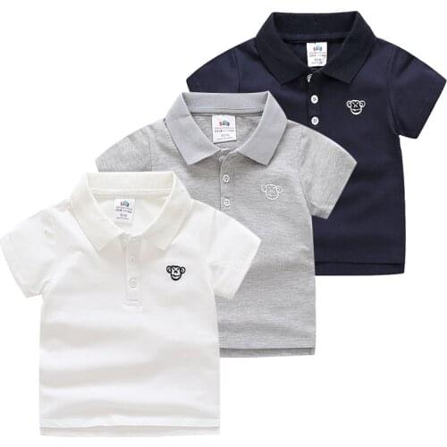 2021 Summer 2-12T Kids Childrens Birthday Gift Cotton Short Sleeve Solid Color White Navy Blue Gray Monkey T Shirt Boy 12 Years