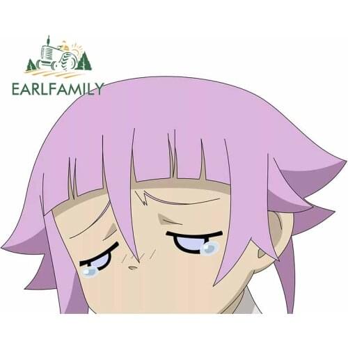 EARLFAMILY 13cm x 8.9cm for Soul Eater Cute Cry Car Stickers Anime Windshield Windows Decal Refrigerator Motorcycle Car Styling