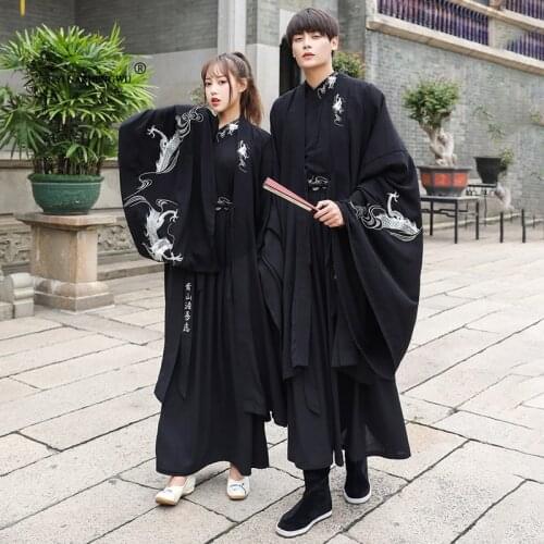 Japanese Kimono Dragon Embroidery Women Dress Men Samurai Costume Cosplay Cardigan Yukata Traditional Cosplay Party Halloween