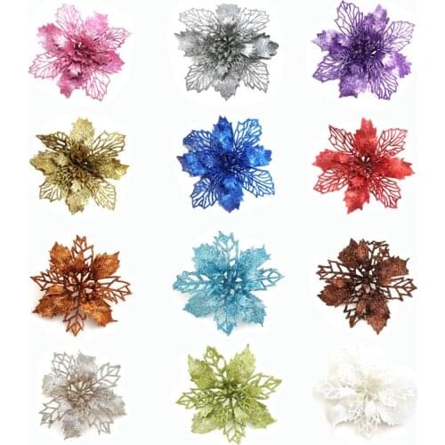 3Pcs Christmas Ornaments Green Onion Powder Christmas Flowers Decorations Holiday Festival Supplies DIY Jewelry Accessories