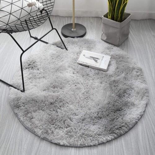 Round Carpet for Living Room Fluffy Thick Bed Room Carpets Plush Soft Anti-slip Circle Floor Rugs Tie Dyeing Velvet Mat