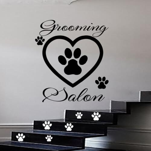 KUCADA grooming salon wall sticker for home decoration removable wallpaper mural art decal pvc black wall decor WP1024