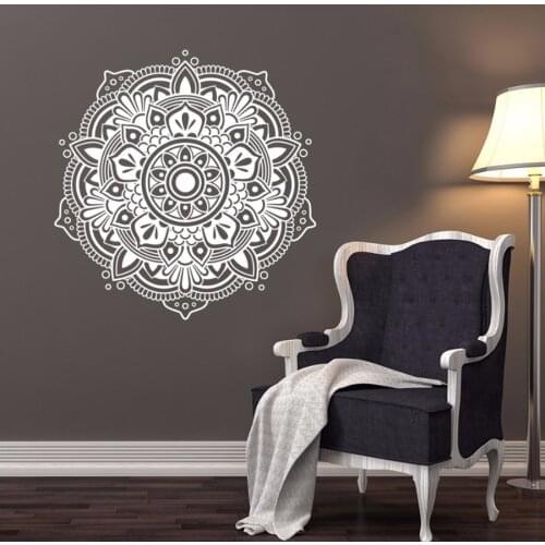 Mandala Lotus Flower Wall Decal Removable Bedrrom Vinyl Wall Sticker Car Window Poster Sweet Home Door Decal Decors C42