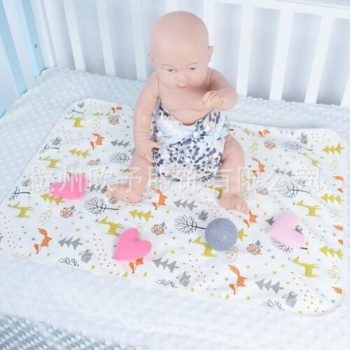 Bamboo Fiber Floral Printed Reusable Baby Changing Mats Cover Baby Diaper Mattress Diaper for Newborn Cute Baby