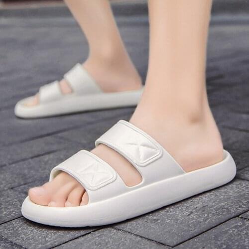 Slippers Mens 2021 Summer New Trend Household Non-slip Thick-soled Home Shoes Casual Fashion Non-slip Beach Shoes