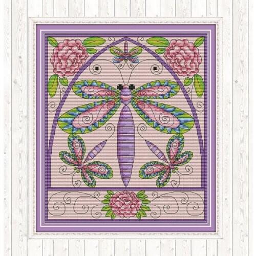 Dragonfly 14ct 11ct Canvas Cross Stitch Kit DIY Handmade Needlework Stitches Embroidery Crafts Home Decor Cross Stitch Patterns