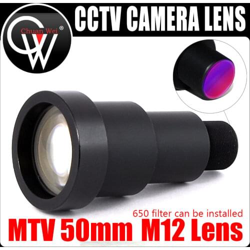New 1/3'' 50mm lens 6.7 degree M12 CCTV MTV Board IR Lens With infrared filter for Security CCTV Video Cameras