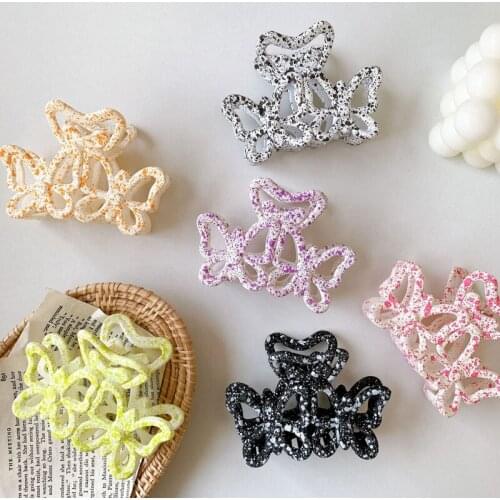 2021 New INS Korean Accetate Print Acrylic Hairpins Hair Clip Crab Hair Claws Clamp Women Hair Accessories Headdress Butterfly