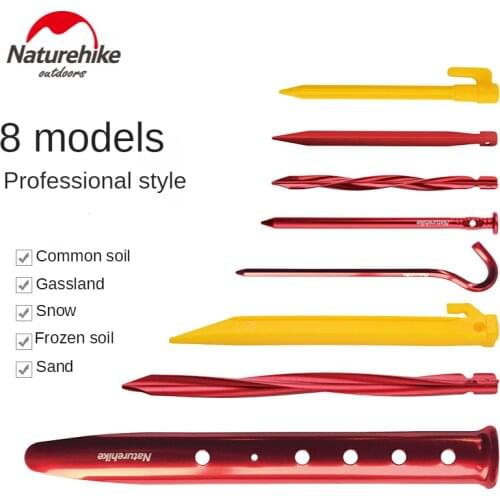 8pcs/set Naturehike Factory Sell Outdoor tent pegs V shape ground nail camping tent accessories nail
