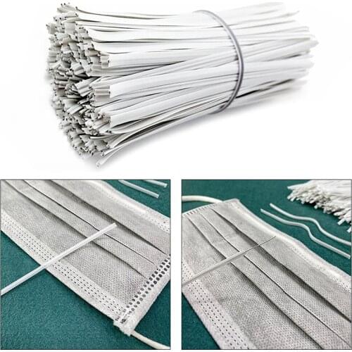 100pcs 0.3x10cm Nose Wire Bar For DIY MASK Single Core Plastic Nose Bridge Clips Jewelry Making Material Accessories White Clips