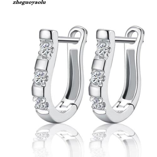 New Personality Fashion High Quality Earrings Rhinestone U-shaped Womens Earrings Jewelry Accessories Earrings Zirconia Brinco