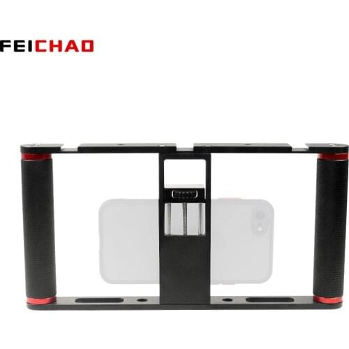 Aluminum Alloy U-Rig Smartphone Video Rig w 3Shoe Mounts Filmmaking Case Handheld Phone Video Stabilizer Grip Tripod Mount Stand