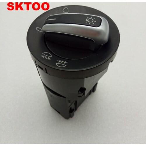 SKTOO For VW Golf MK4 Jetta 4 Bora 1998-2008 Passat B5 Chrome Headlight Switch Fog Head Light Lamp Knob Button 3BD 941 531