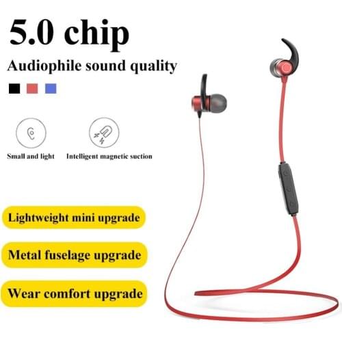 Sports Running Sweatproof Waterproof Strong Bass Wireless Bluetooth In-Ear Magnetic HD Stereo Neckband Earphone Longtime Standby