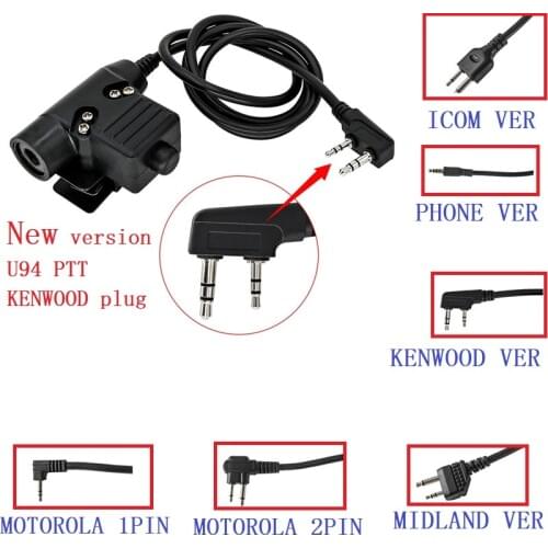 Tactical PTT hunting military adapter U94 PTT for KENWOOD / ICOM / Phone / MIDLAND / Motorola 1 PIN / Motorola 2PIN intercom