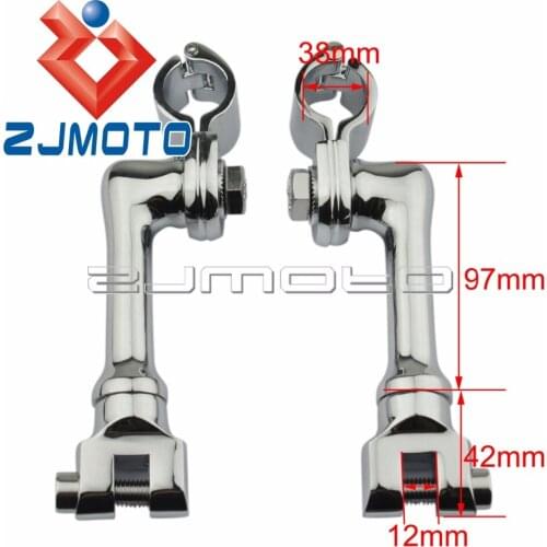 Motorcycle Foot Controls For Harley Bobber Chopper Universal 38mm Footrests Clamp Offset Footpeg Mounts