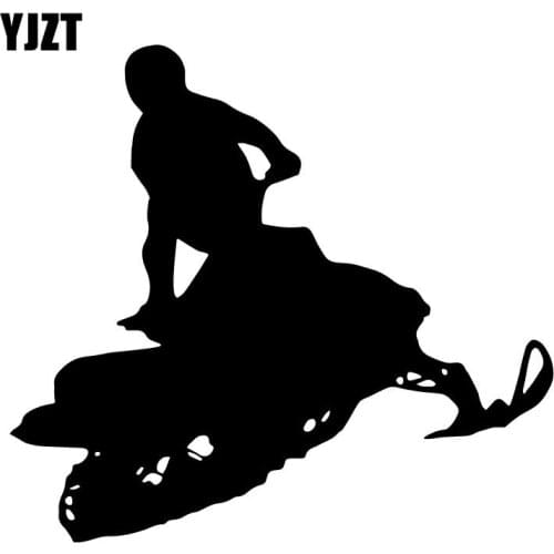 YJZT 17.3CM*15.8CM SNOWMOBILE Vinyl Decal Decoration Car Trunk Car Stickers Black/Silver C31-0546