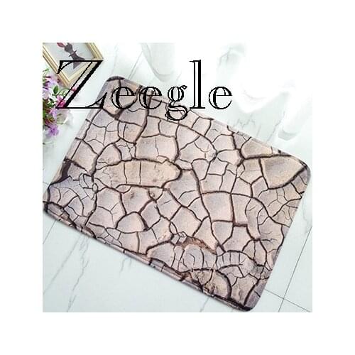 Zeegle Welcome Entrance Door Mat Outdoor Mat Home Dustproof Floor Mat 3D Creative Printed Rug Flannel Water Absorbent Carpet