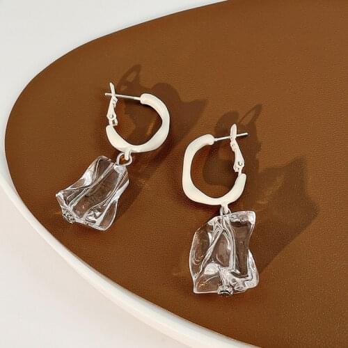 AENSOA Transparent Irregular Acrylic Earrings For Women 2021 Elegant Geometric Dangle Drop Earring Pendientes Jewelry Gift