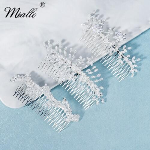 Miallo Fashion Bridal Wedding Hair Accessories Silver Color Hair Comb Clips for Women Jewelry Ornaments Bride Headpiece Gifts