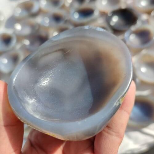 1pcs Polished Agate Bowl Natural Stone Bowl Decorative Collectible Trinket Ring Bracelet Necklace Coin Key Plate
