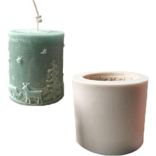 1pc Christmas Elk Candles Molds Food Grade Silicone Mold for Aromatherapy candle Fondant Cake Decoration Chocolate Baking Tools