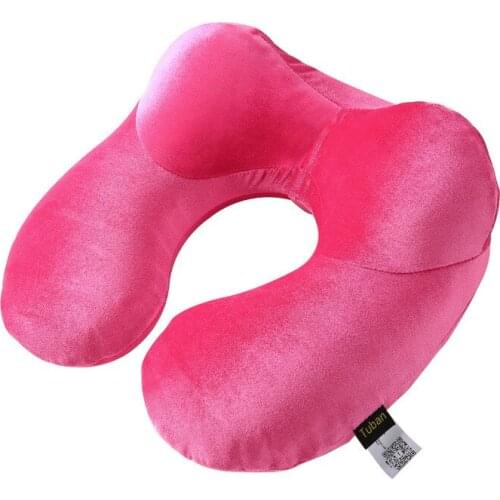 100% Quality Guaranteed U Shaped Inflatable Office Nap Pillow Portable Aircraft Neck Pillow Travel Car Headrest Free shipping