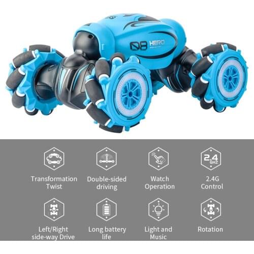 3 Colors 360° Deformation Climbing Vehicle Remote Control Off-Road Car Gesture Sensing 4WD Double Sided Flip RC Stunt Kid Gift