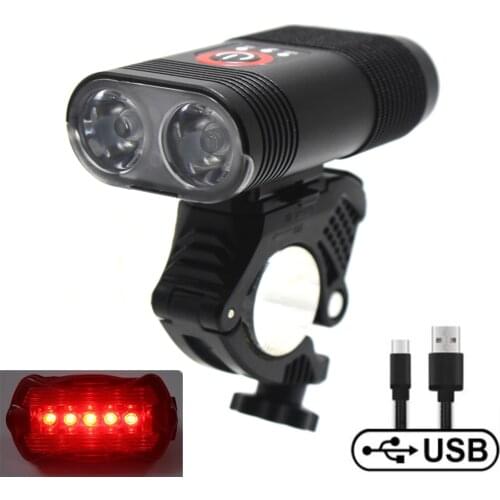 5000lumen Bike Light Headlight Bicycle Handlebar Front Lamp MTB Rode Cycling USB Rechargeable Flashlight Safety Tail Light