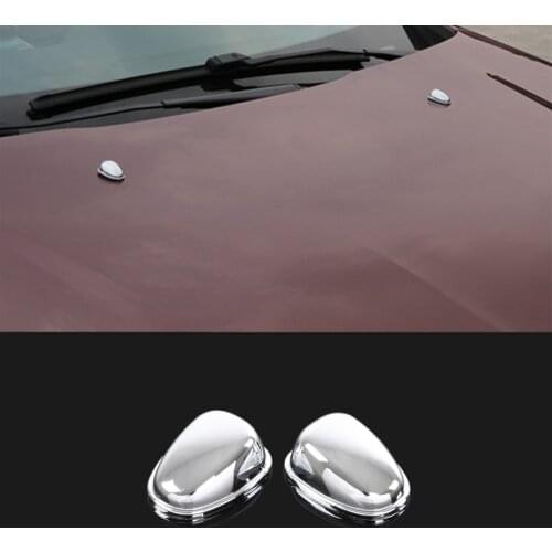 ABS Chrome Car Water Spray Wiper Nozzle Cover Decorative Sequins Sticker for Peugeot 208 2008 2014 2015 2016 2017 Car Styling