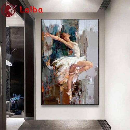 Diy diamond embroidery Abstract ballerina diamond painting full square round mosaic picture of rhinestone diamond Painting Art