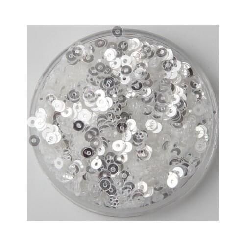 50g 2mm Brilliant Color Sequins For Crafts Flat Round Paillette Transparent Crystal White Confetti Spangles