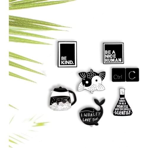 Starry sky teapot Tai Chi fish kind people logo chemical bottle cute whale shortcut Ctrl delicate badge cloth lapel pin jewelry