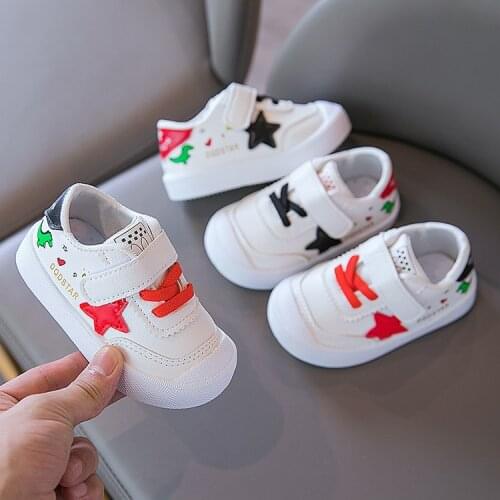 Children Board Shoes 2021 Spring Autumn New Korean Boy Girl Leather Sports Shoes Soft Sole Fashion Toddler Baby Kids White Shoes