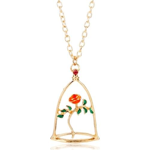 Dongsheng Fairy Tale Victorian Jewelry Beauty and The Beast Necklace Pendants For Women Jewelry Valentines Day Gift -30