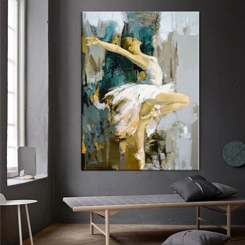Oil Painting Ballet Dancer Canvas Painting Girl Room Art Nordic Posters And Prints Home Decoration Wall Pictures No Frame